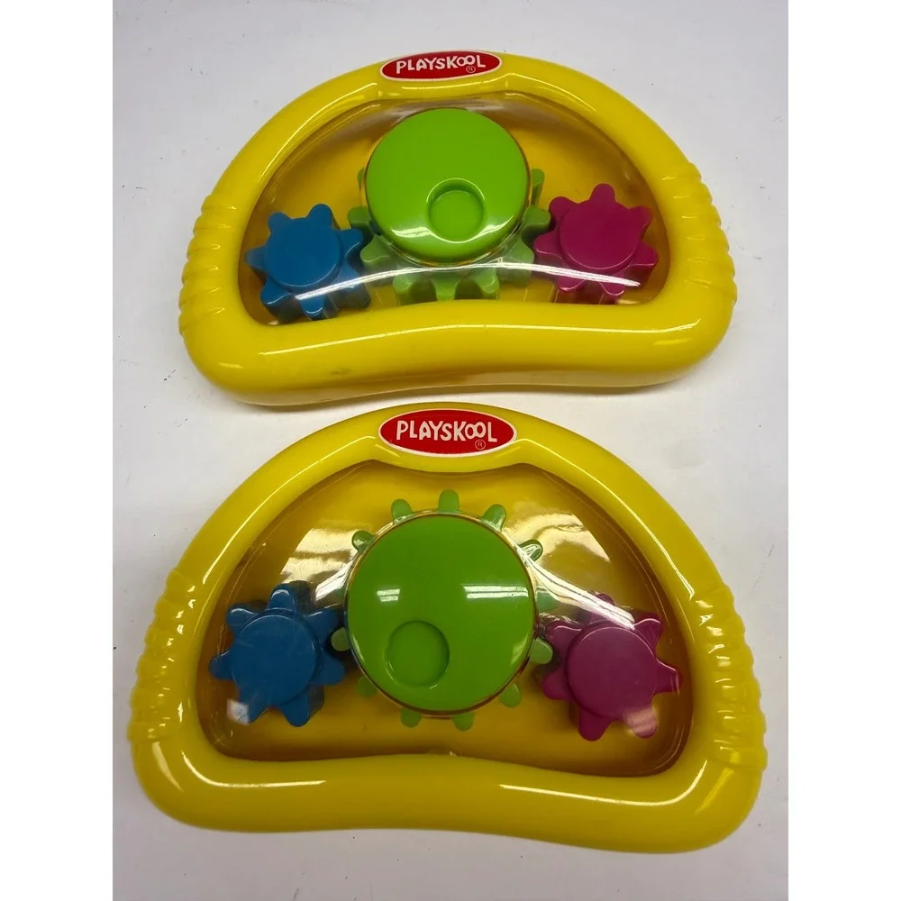 Playskool Toy Lot Vintage Spinning Gears and Wendys Kids Meal Vehicles 4pc